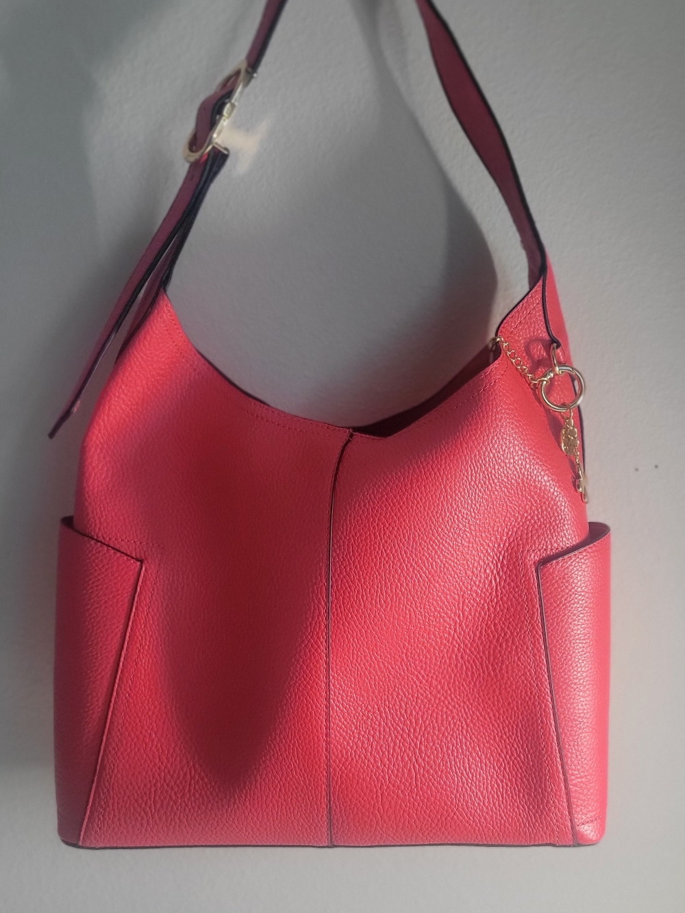 Othr Pebbled Shoulder Hobo Bag in Coral